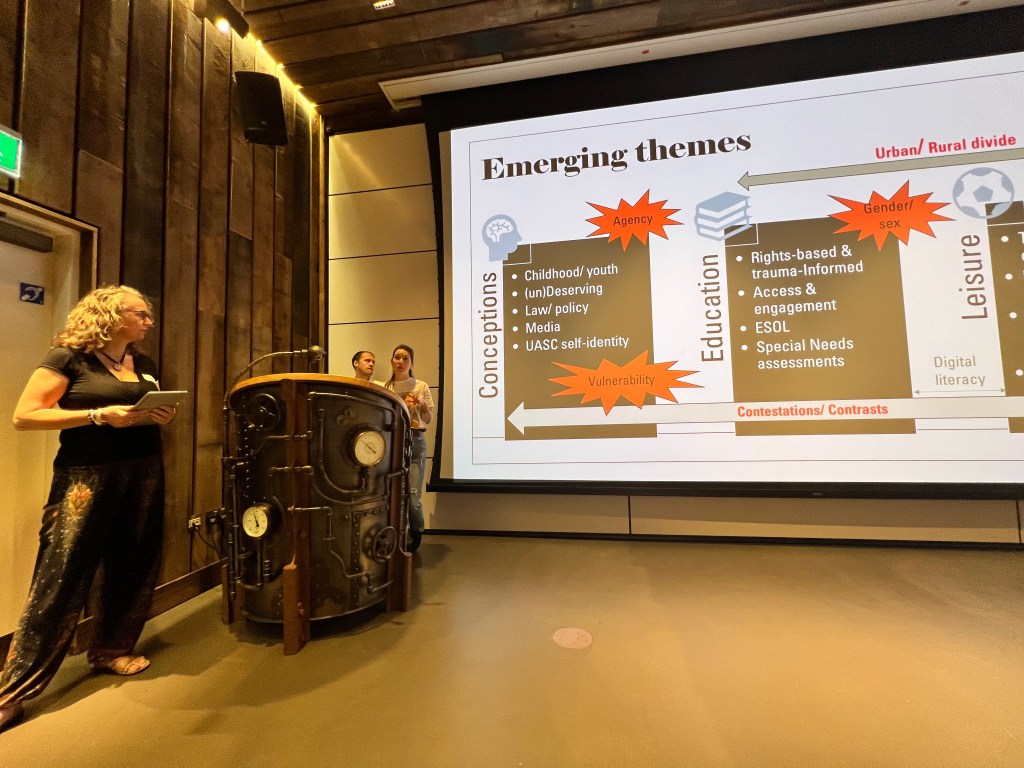 A slideshow presentation on 'Unaccompanied Asylum-Seeking Children in Scotland: A Scoping Exercise to Understand how Separated Children Access Education and Participate in Leisure' by 
Kieran Taylor, Queen Margaret University
Diana Camps, University of Glasgow.   
Daria Morozova, Glasgow Caledonian University
at the BAECRN Scottish Showcase