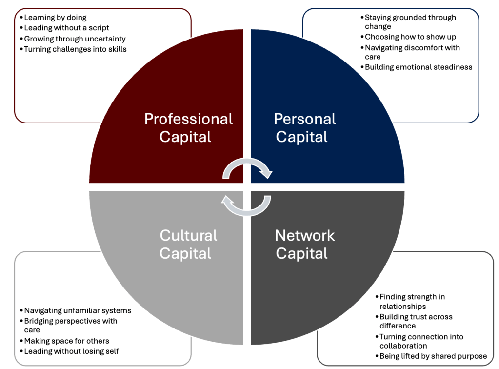 A four quadrant model: professional capital, personal capital, cultural capital and network capital. The model is explained in the remainder of the post.
